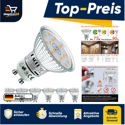 Led gu10 warmweiß 3000k - led, 5w