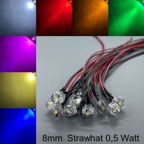 Verkabelt 8mm leds strawhat - 8mm,